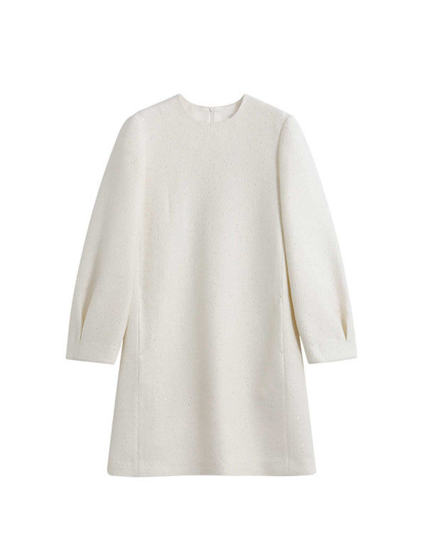 Wool-Blend Sparkle Shift Dress