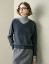 Wool Cashmere Blend V-Neck Sweater