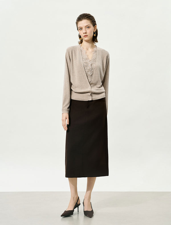 Back Slit Midi Pencil Skirt