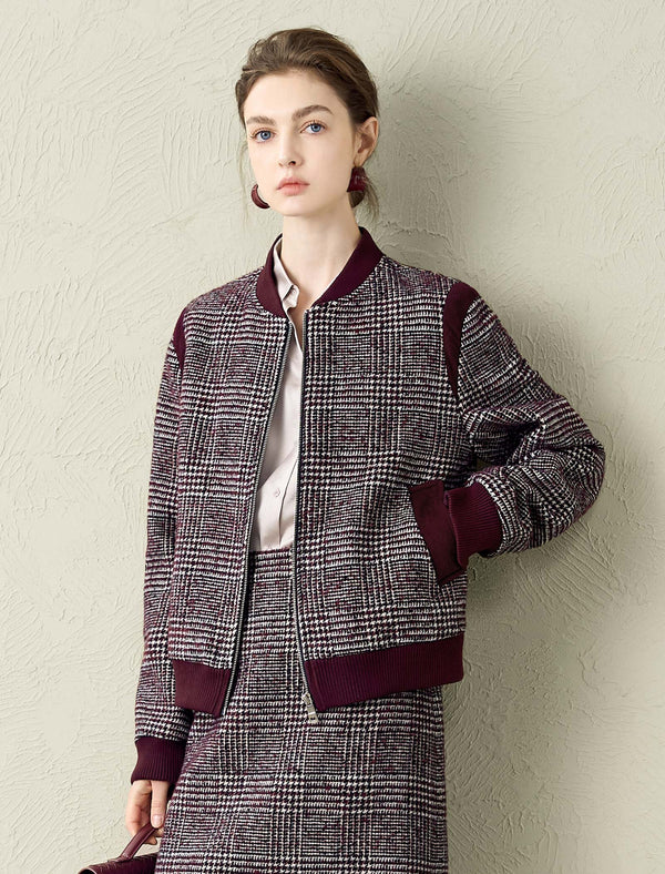 Plaid Bomber Jacket