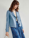 100% Wool Button-Front Cropped Jacket