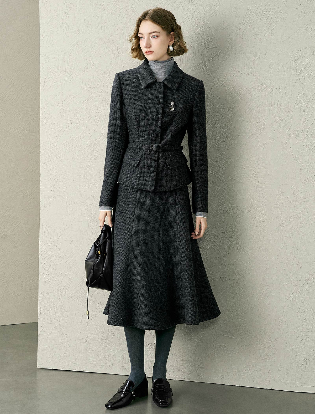 Wool Blend Belted Jacket