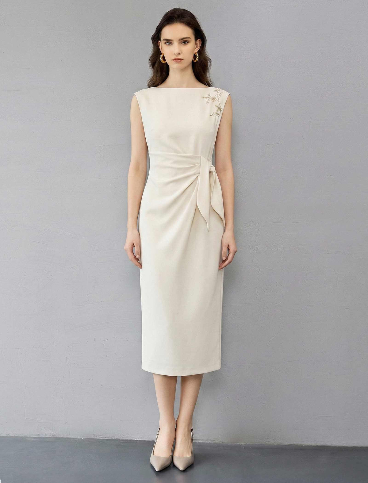 Textured Acetate Hand-Embroidered Dress