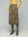 Floral Print Pocket Straight-Fit Midi Skirt