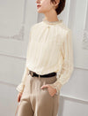 Textured Ruffle-Collar Blouse