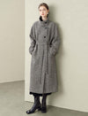 Herringbone Wool-Blend Self-Tie Overcoat
