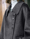 Asymmetric Button Wool-Blend Jacket