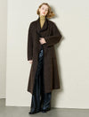Textured Wool-Alpaca Blend Fringe Detail Wrap Coat