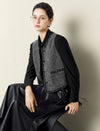 Black Trim Tweed Vest