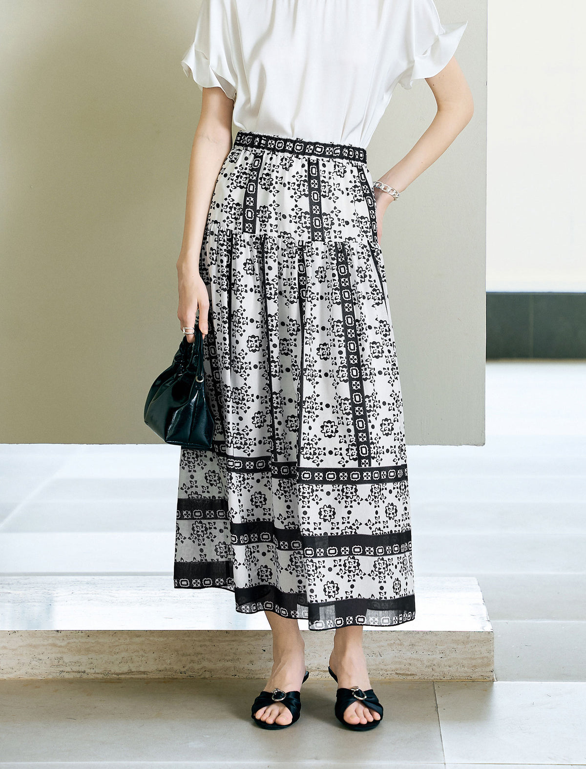 Retro Boho Printed Skirt