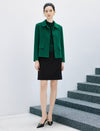 Wool Blend Long Sleeve Fitted Straight-Fit Jacket