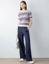 Multicolor Striped Short-Sleeve Knit Top