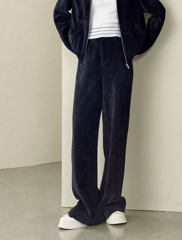 Navy Blue Wide-Leg Pants