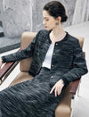 Lace-Trimmed Tweed Short Jacket with Pearl Metal Buttons