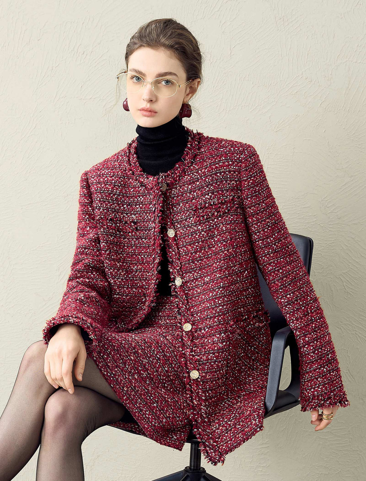 Burgundy Tweed Jacket