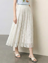 Sequin Floral Lace Midi Skirt