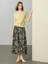 Floral Pleated Midi Skirt