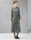 Paisley Turtleneck Long Sleeve Dress