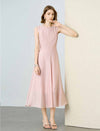Tencel Linen Sleeveless A-Line Skater Midi Dress