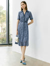 Cutout Lace Shirt Collar Dress
