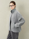 Teddy Fleece Wool-Blend High-Neck Zip Jacket