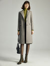 Quilted Notched-Lapel Pocket Padded Coat