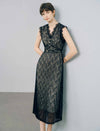Black Lace Mesh Sheath Dress