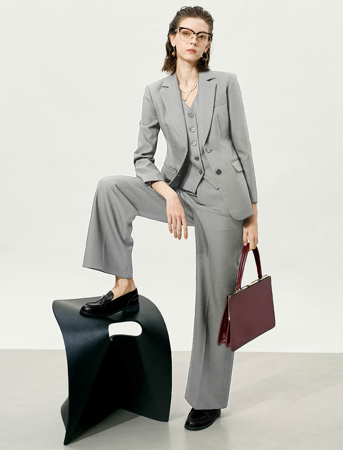 Solid Color Classic Suit Jacket