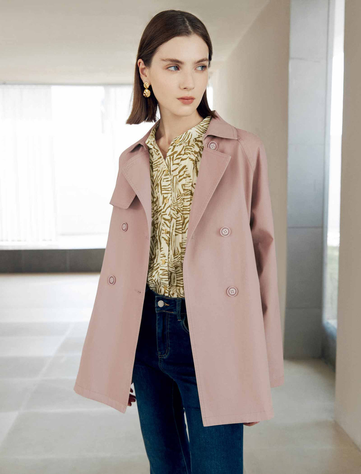 Casual Chic Mid-Length Trench Coat