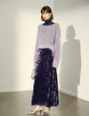 Purple Crushed Velvet Maxi Skirt