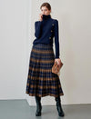 Wool Blend Plaid Skirt