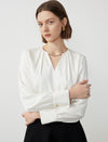 Chain Detail V-Neck Blouse
