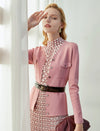 V-Neck Long Sleeve Button-Front Knit Cardigan