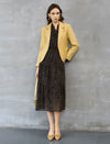 Single Button Textured Cropped Blazer