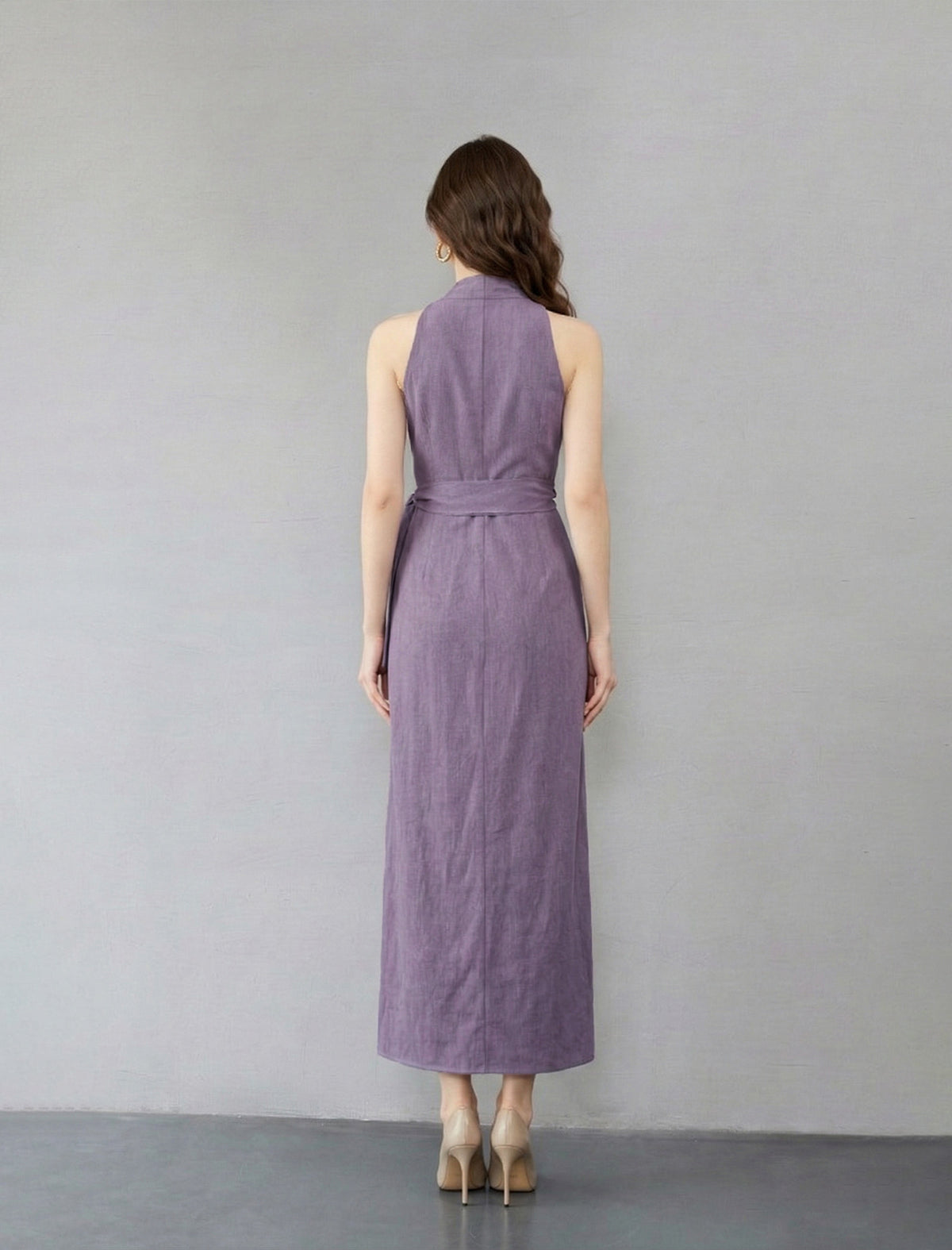Flattering V-Neck Draped Maxi Dress