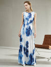 Blue And White Tie-Dye Silk Maxi Dress