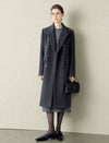 Wool Blend Double-Breasted Lapel Overcoat