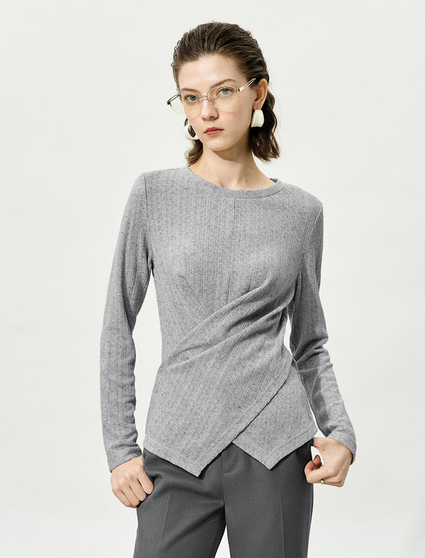 Slim Fit Long-Sleeve Lightweight Knit Top