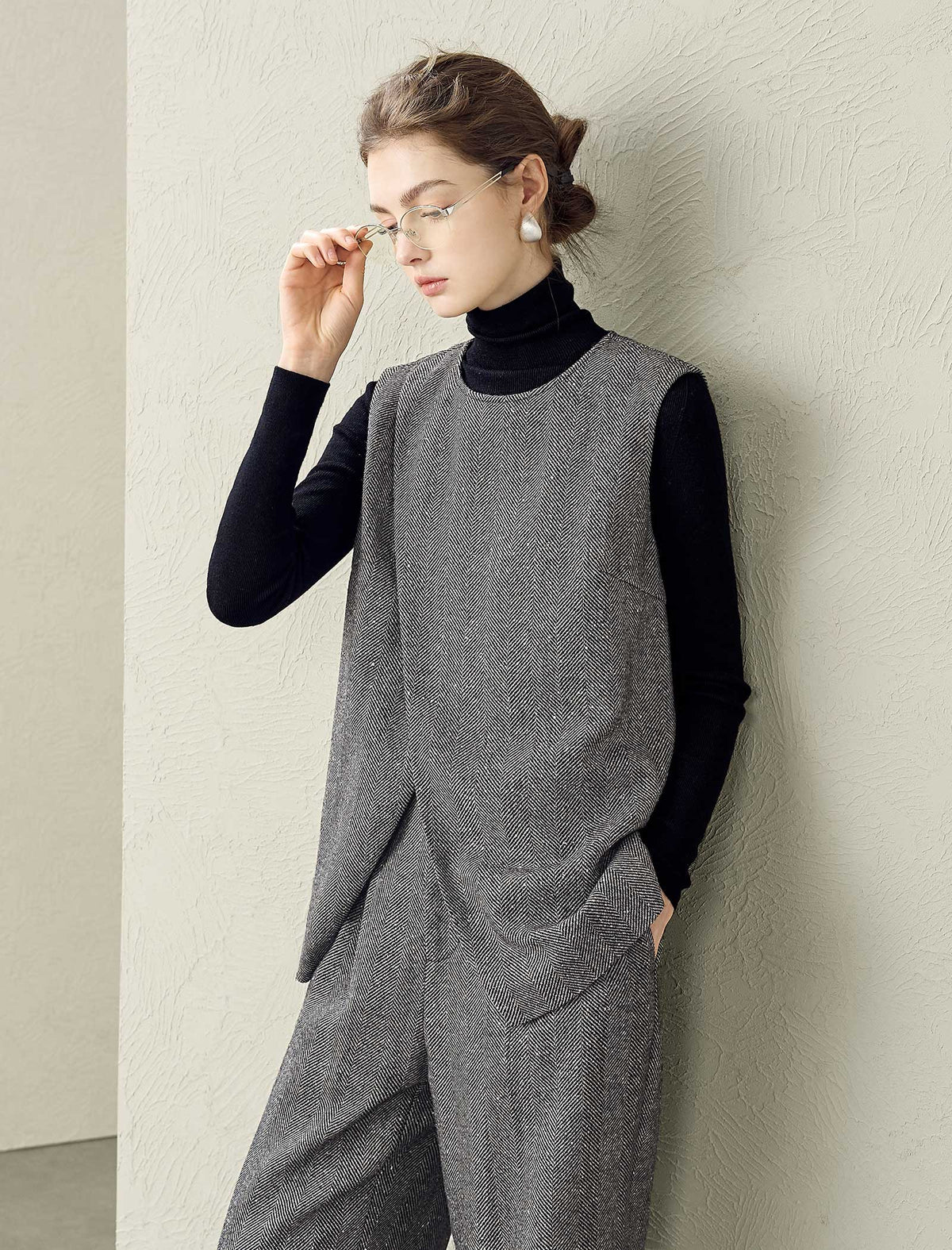 Herringbone Wool-Blend Vest