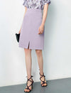 Solid Front Slit Skirt