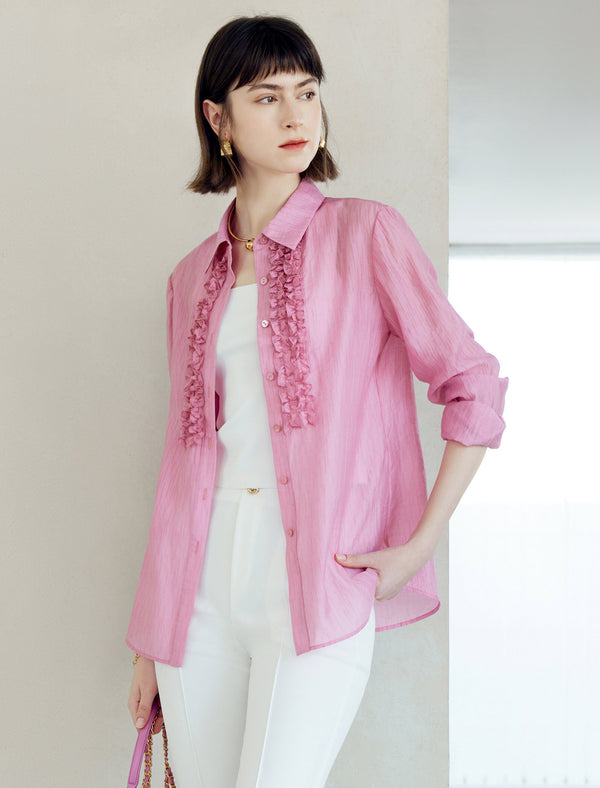 Tencel Casual Loose Turn-Down Collar Shirt