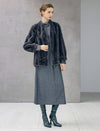 Faux Fur Shawl Collar Long Sleeve Coat