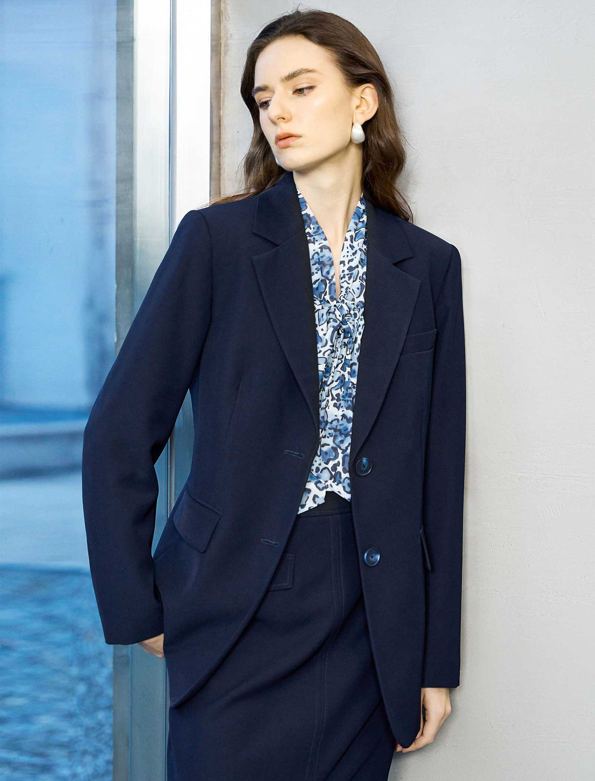 Navy Blue Tailored Blazer