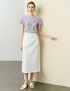 Soft Lyocell Denim Midi Skirt