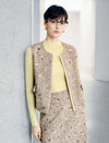 Sequin Textured Zip Front Sleeveless Vest