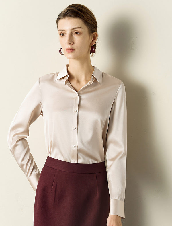 Light Blue Loose Long-Sleeve Professional Shirt