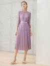 Lavender Pleated Midi Dress
