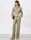Tencel-Wool Blend Wide Leg Pants