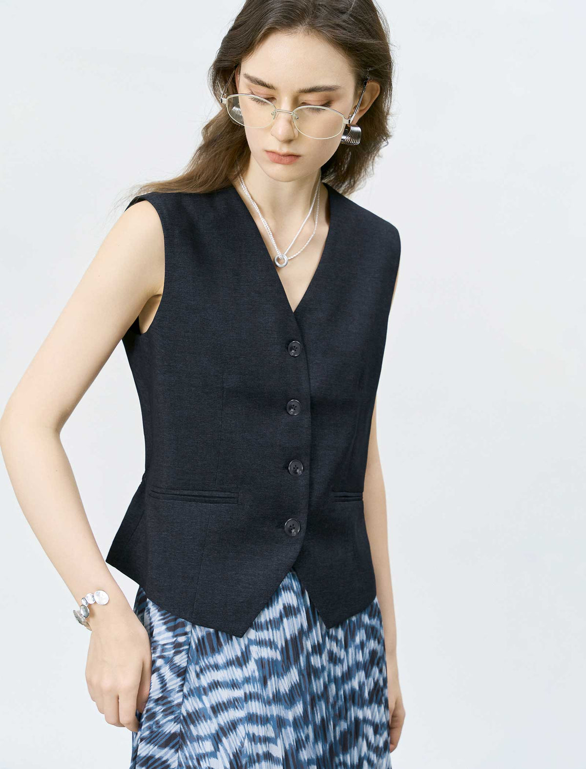 V‑Neck Sleeveless Waistcoat Vest