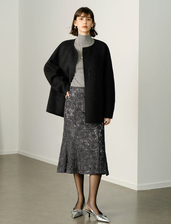Charcoal Grey Wool Blend Coats